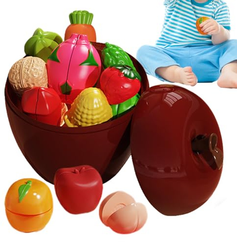 Fruusv Skärbara fruktleksaker för små barn - Förskoleinlärning Låtsasgrönsaker | Leksaksfrukt och grönsaker set | För barn från 3 år och uppåt, flickor, till födelsedag, högtid