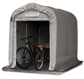 TOOLPORT Tenda Garage 1,6 x 2,4 m Tenda Capannone in PVC 800 N e Stabile Costruzione in Acciaio Grigio