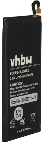vhbw Akku kompatibel mit Samsung Galaxy A5 2017, SM-A520F, SM-A520F/DS, SM-A520K, SM-A520L Handy Smartphone Telefon (3000mAh, 3,85V, Li-Polymer)