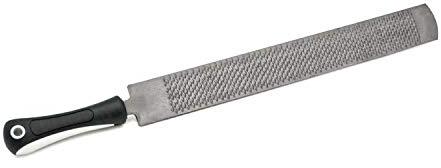 Reitsport Amesbichler AMKA Hufraspel für Pferde mit anatomisch geformten Griff mit Fein- und Grobzahnung Hoof rasp with Plastic Handle- Râpe à Sabots Avec poignée