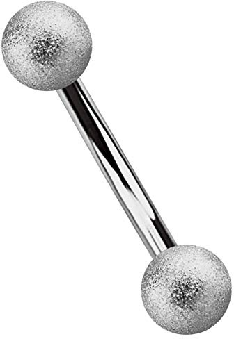Modern Nature Piercing-Schmuck Intimpiercing Banane Stahl 1,2 mm mit 3 mm Kugeln in Diamant Optik