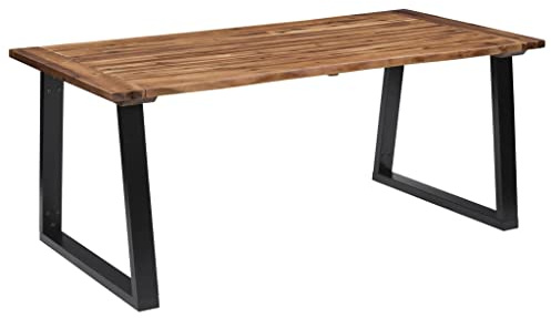 vidaXL Tavolo da Pranzo in Legno Massello di Acacia 180x90 cm