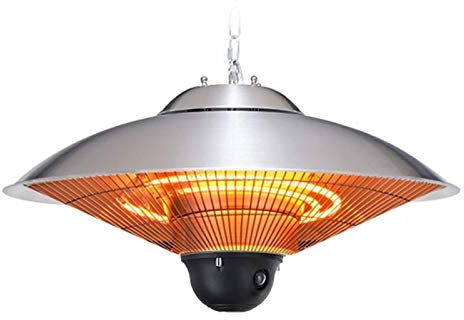 FUSKANG Electric Patio heater, Hanging Umbrella Infrared Outdoor Pendant Heater, Quick Warming, 3 Power Settings, for Outdoor/Indoor, 2500W (Color : 2500W)