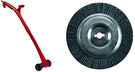 Einhell Elektrischer Fugenreiniger GC-EG 1410 (140 W, Leerlaufdrehzahl 1.200 1/min, ergonomischer Führungsholm, wechselbare Bürsten, Führungsrad, inkl. Stahl- & zwei Nylon-Bürste)