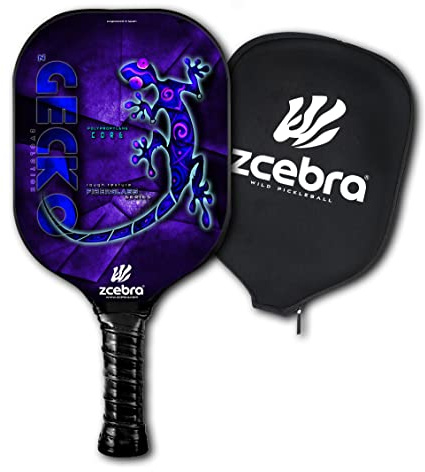 ZCEBRA Racchetta da Pickleball Paddle Composite – Racchetta leggera in fibra di vetro, nucleo in pannello d'ape in polipropilene testurizzato – Paddle Premium ZGECKO (blu)