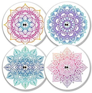 MySweetStitch - 4x Stickers pour capteur Freestyle Libre 1 & 2, Mandala avec trou d'aération, Fabriqué en Allemagne