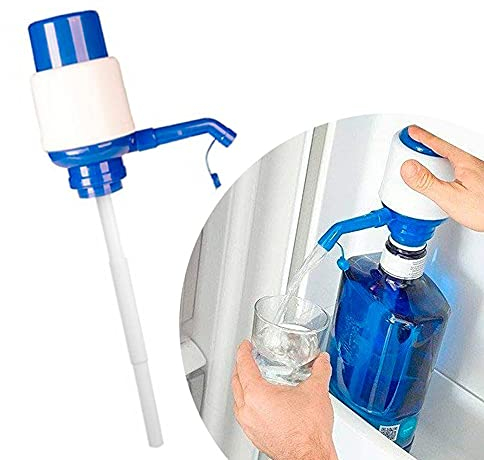 WE Dispensador Manual de Agua embotellada, Compatible con garrafas de 5, 8 y 10 litros, Blanco, 17 Alto x 10 Ancho (18 cm. con el Grifo) (WE0110)