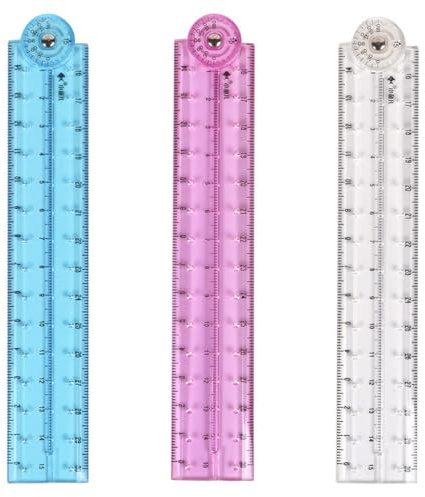 3PCS Clear Folding Ruler 30cm Flexible Foldable Rulers 15cm Transparent Straight Ruler Shatterproof Plastic Geometric Rulers for School Kids Office