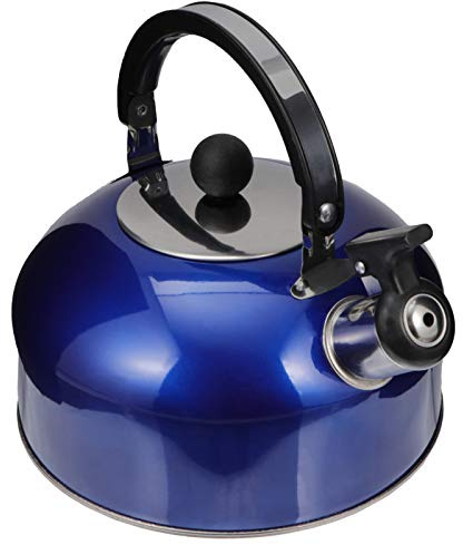 Housoutil Hervidor de Agua Inoxidable de 2l Mango Cómodo y Agarre Estable para Estufa de Gas o Inducción, Tetera Silbante de Acero Inoxidable para Uso Doméstico