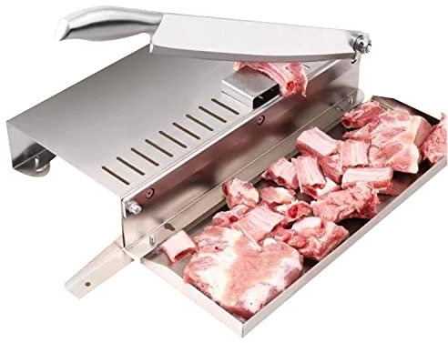 Cortador Manual de Huesos de Carne, rebanadora de Costillas, máquina cortadora de Pollo, picadora de Huesos para Carne de Res, Cabra, Cerdo, Pescado, Cocina Comercial(Size:Medio)