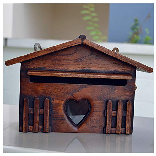 Cassetta della Posta da Parete, Da Esterno Cassetta postale Mailbox Casella in legno massello creativo all'aperto Cassetta postale a prova di angolo cottura a prova di casa Casella di lettere all'aper