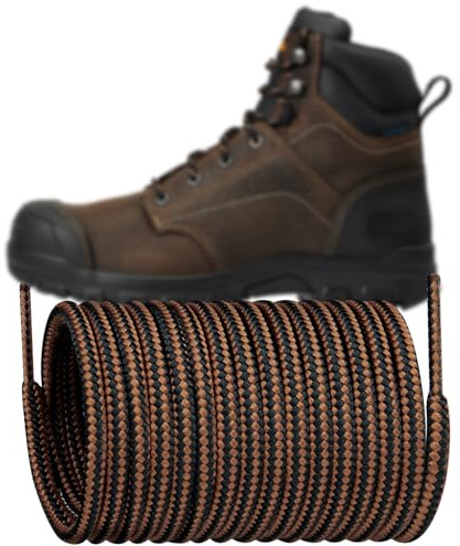 Endoto stövlar skosnören för Ariat arbete vandring jakt runda ersättningsskosnören, Svart och brun, 54Inch/137.16cm