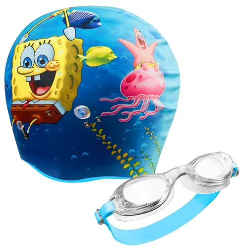 SPONGEBOB FYRKANTIGA Barn Simglasögon och badmössa Set Anti-Dimma UV-skydd