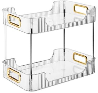 Transparenter Kosmetikorganizer Acryl – Make-up Organizer mit 2 Fächern – Schmink-Aufbewahrung, Makeup Box, Makeup Organizer durchsichtig