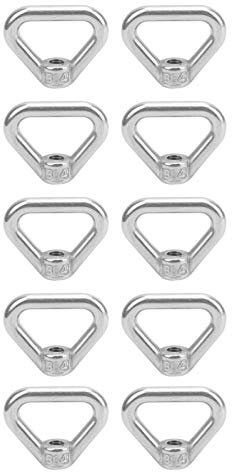 Natudeco 10 pièces M8 argent vis écrou 304 acier inoxydable Triangles anneaux écrou oeil écrou de fixation écrou de couplage pour matériel de fixation industriel