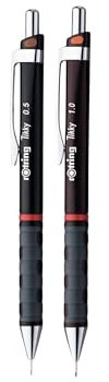 rOtring Tikky Druckbleistift-Set, CC 1,0 mm, burgunderroter Schaft und schwarzer Schaft 0,5 mm