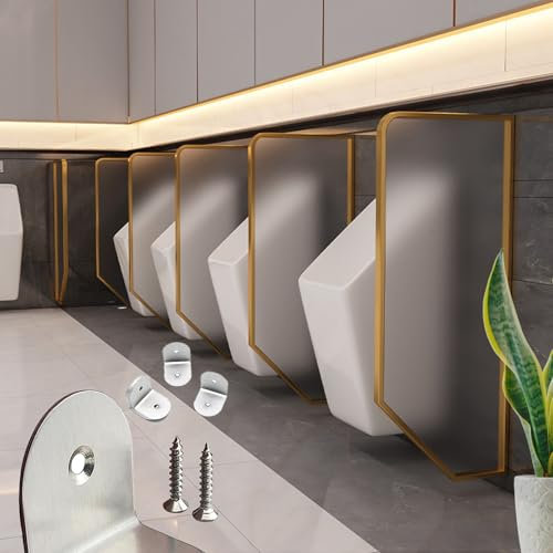 GHKFEJGDEN Badezimmer-Trennwand aus Glas, Wasserabweisende Platte, Edelstahlrahmen und durchscheinende Glasplatte, Raumteiler, Urinal-Schallwand für Erwachsene für Hotels, Einkaufszentren (weiß)