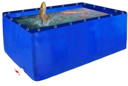 Pool Aufstellpool Aus Segeltuch, Fischteich, Tragbarer, Ungerahmter Wasserspeicher, Faltbarer Vorratsbehälter, Große Aquakulturzisterne Für Die Koi-Zucht, Gartenbewässerung (Color : Blue, Size : 20x
