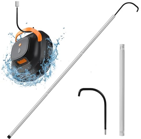 Pool Retrieval Hook for All Robotic Pool Cleaner 68 with Adjustable Aluminum Swimming Pool Pole,Vacuum Pool Hooks for Poles,Pool Skimmer Basket Handle Cover,Above Ground Inground Pool Cleaning Pole