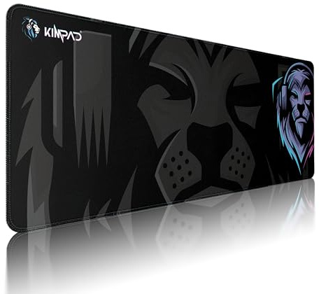 Kimpad ProEdge Series Gaming XL musmatta - Lion hörlurar, fuchsia/lila 80 x 30 x 3 mm, naturgummi, vattentäta, hållbara kanter, precision och kontroll, lämplig för bärbar dator, elegant funktionell
