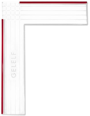 Paper Positioning Tool - Gel Plate Printing Placement Tool Paper Alignment Layering for Gel Printing Printmaking Card Making Supplies, L Square Ruler (Red, Large: 19 x 25 cm(7.5 x 10 in))
