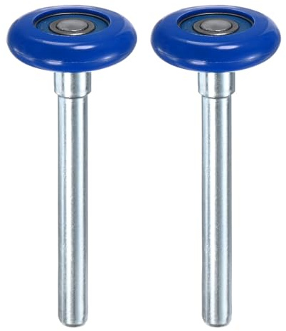M METERXITY 2-Pack Nylon Garage Door Rollers, 1.8/ 46mm Quiet Garage Door Wheels 4.72/ 120mm Stem, High Load 6200zz 8 Balls Sealed Precision Bearing for Garage Doors/Flap Doors [Blue]