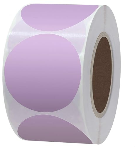 500 Stück Runde Aufkleber Hellviolett, 50 mm Selbstklebende Markierungspunkte, Farbkodierung Etiketten Punktaufkleber, Klebeetiketten Klebepunkte für DIY Büro Kalend, Round Adhesive Dot Sticker Purple