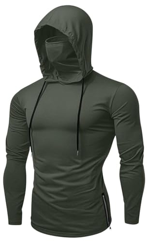 Ropa de Protección Solar Unisex Sudadera Hombre Mujer con Capucha de Protección Solar Upf50+ Suéter UV Manga Larga para Pesca Protección contra Sarpullidos Rashguard Ropa Verano