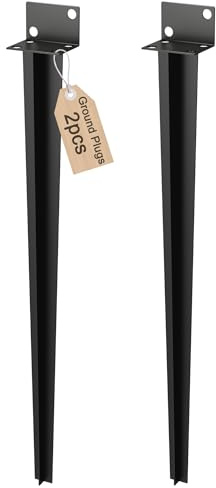 PEILU Lot de 2 supports de poteau pour poteaux en bois - 70 cm de haut - Douille de sol galvanisée - Douille de sol robuste - Ancrage de poteau pour la construction d'abris de voiture, de tonnelles de