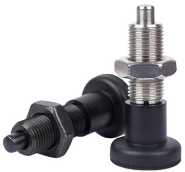 1 pièce M12 Goujon d'indexation à piston à bouton de type réinitialisation en acier inoxydable/acier au carbone, goujon de positionnement, diamètre de la tête du piston 6mm