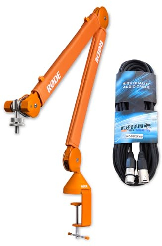 Rode PSA1+ Plus Tisch-Mikrofonarm Gelenkarm Orange mit keepdrum XLR Kabel