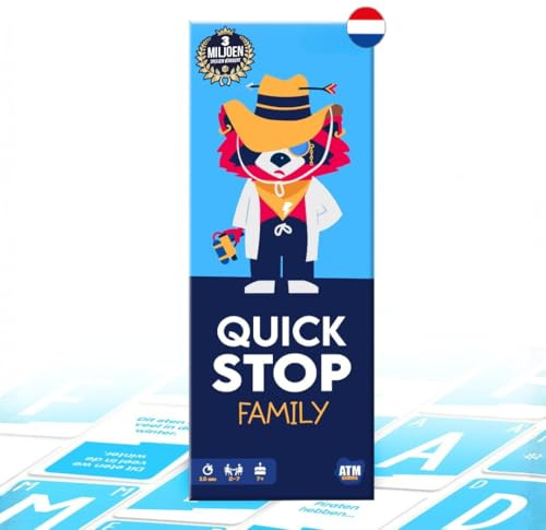 QUICKSTOP Family - Kaartspel voor kinderen - Ideaal voor EEN gezellige avond Met het Hele gezin - 2 Tot 7 spelers - Winnaar Van de Grote Speelgoedprijs 2024 - Vanaf 7 Jaar