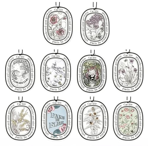 10 Pièces Arbres Parfumés Avec Motif, Parfum Voiture Pendentif Fixation Pour Voiture Pour Voiture, Diffuseur De Parfum, Tuning, Désodorisant Pour Voiture, Parfum Floral