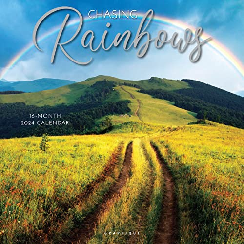 Graphique 2024 Chasing Rainbows Wall Calendar | 12” x 12” | Thick Paper | Home & Office Organizer | Large Monthly Grid | 3 Languages & Marked Holidays | 4 Month Preview Page for 2025