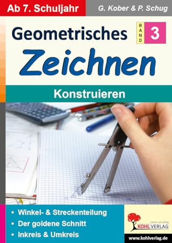 Geometrisches Zeichnen Konstruieren Klasse 7 8 9 10 | Goldener Schnitt Vielecke Inkreis Umkreis | Kopiervorlagen Übungen mit Lösungen | Sekundarstufe ... Der goldene Schnitt, Inkreis und Umkreis