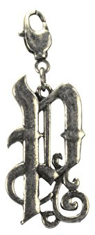 Alpenflüstern Anhänger Trachten-Buchstabe A-Z Alphabet als Initialen oder Monogramm für Charivari oder Trachtenkette (antik-silber-farben) AAH129