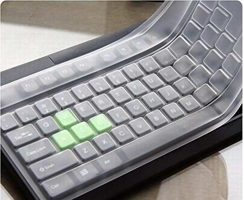 Annedenn Wasserdichte Silikon Universal PC Desktop Tastatur Skin Protector Cover -Weiß