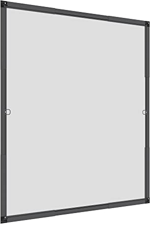 Windhager Rahmen, 100 x 120 cm, Anthrazit Insektenschutz teleskopierbares Fliegengitterfenster Flexi Fit, Spannrahmen-Fenster, Teleskopfenster ohne Sägen, 04304