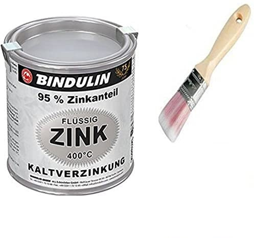 Bindulin Flüssig-Zink 125 ml Dose Farbe: silber inkl. 1 Pinsel zum Auftragen von E-Com24