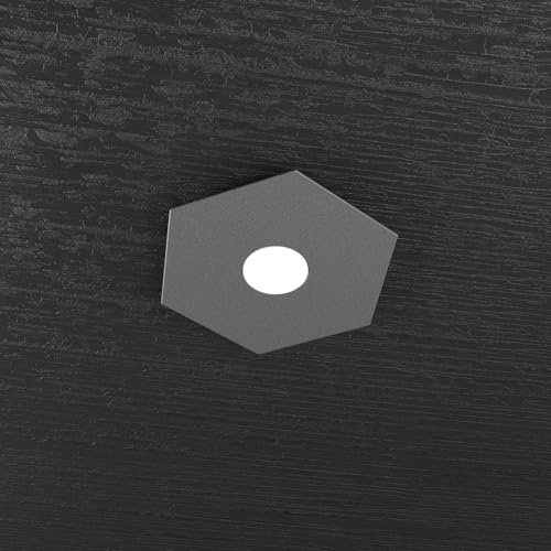 Plafón Hexagon Top Light de metal antracita diseño moderno GX53 LED hexagonal