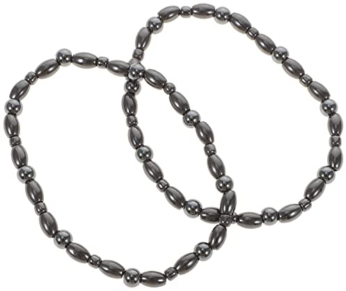 Healifty 2stücke Magnetisches Fußkettchen Zur Gewichtsabnahme Elastisches Armband Für Damen Und Herren Glatte Polierte Oberfläche Geeignet Für Sommer Strand Urlaub
