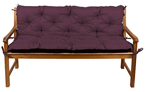 Gutekissen® Bankkissen, Sitzkissen, Rückenlehnen, Gartenkissen, Steppkissen, Doppelkissen, Sitzmöbel, Sitzbank-Kissen, Gartenschaukel, Gartenmöbel Law (150cmx50cmx50cm, Violett)
