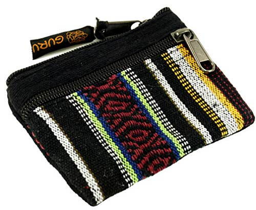 GURU SHOP Ethno Portemonnaie, Geldbeutel - Schwarz, Unisex - Erwachsene, Baumwolle, 10x11x1 cm