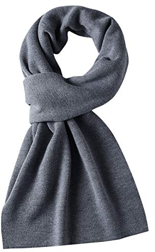 DOVAVA Schal Herren,30% Merinowolle Herrenschal Winter,Weiche Warm Kaschmir Schal in 4 Farbe (Grau)
