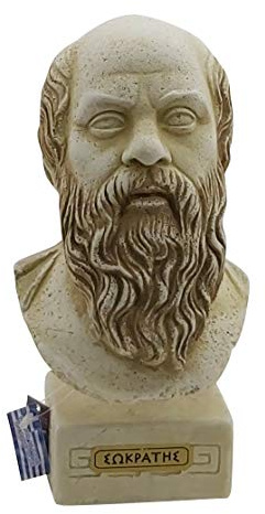 Sócrates Antiguo Filósofo Griego Busto Cabeza Escultura Piedra de Fundición