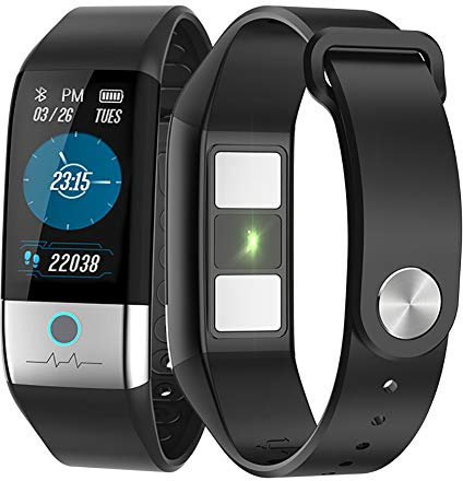 HUYA Fitness Tracker per Donna Uomo Activity Tracker Orologio con Cardiofrequenzimetro Orologio da Polso Impermeabile con Contapassi Intelligente con Contapassi Calorie,Black