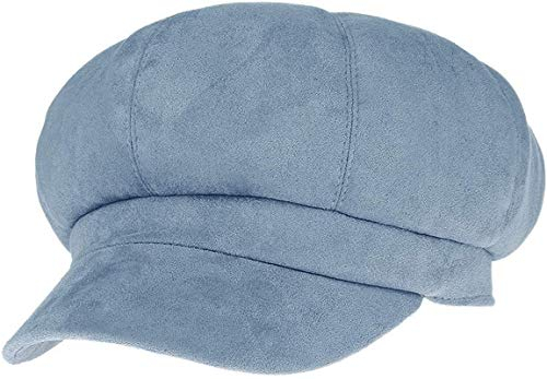 OUHO Ballongmössa dam skärmmössa cabbie målare mössa visir basker bakerboy hatt, blå, 56/58 cm