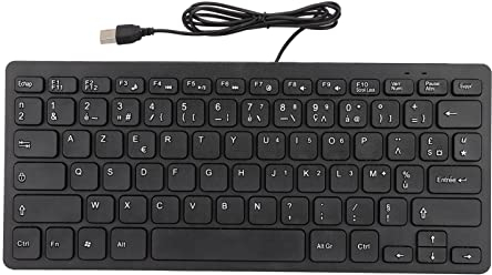 ciciglow Clavier Filaire TT-A01 78 Touches USB Mute Ultra Mince Mini Clavier Russe/Français/Allemand pour PC Portable Ordinateur de Bureau (Français)