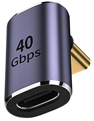 ChenYang CY Adaptateur USB C Mâle Vers Femelle, USB4 Type C 90 Degrés Coudé Vers le Haut/Bas, 100 W Puissance Data 8K Connecteur d'Extension Vidéo