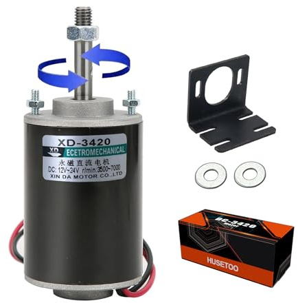 High Torque DC Motor 12 V/24 V Permanent Magnet Motor Mini DC Motor DIY Generator Motor 30W CW/CCW with Moun